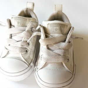 All white Toddler/infant Converse